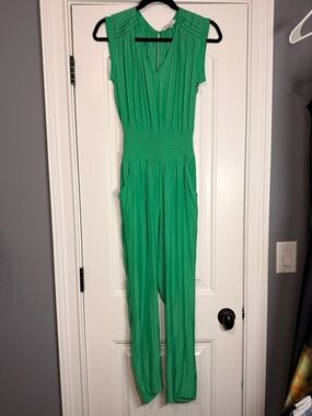 NWOT Ramy Brook Emerald Green V-Neck Sleeveless Jumpsuit - XS